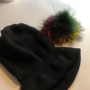 PNYC  NWOT ribbed Beanie with Removable Pom PNYC